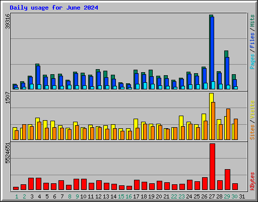 Daily usage for June 2024