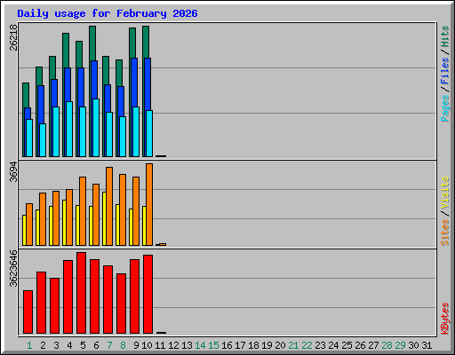 Daily usage for February 2026