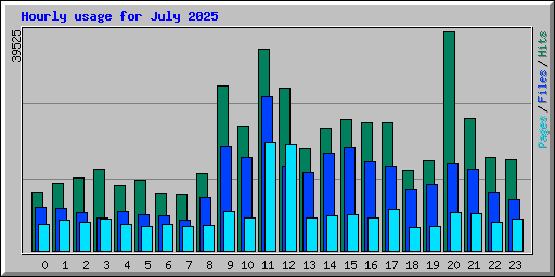 Hourly usage for July 2025