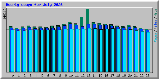 Hourly usage for July 2026
